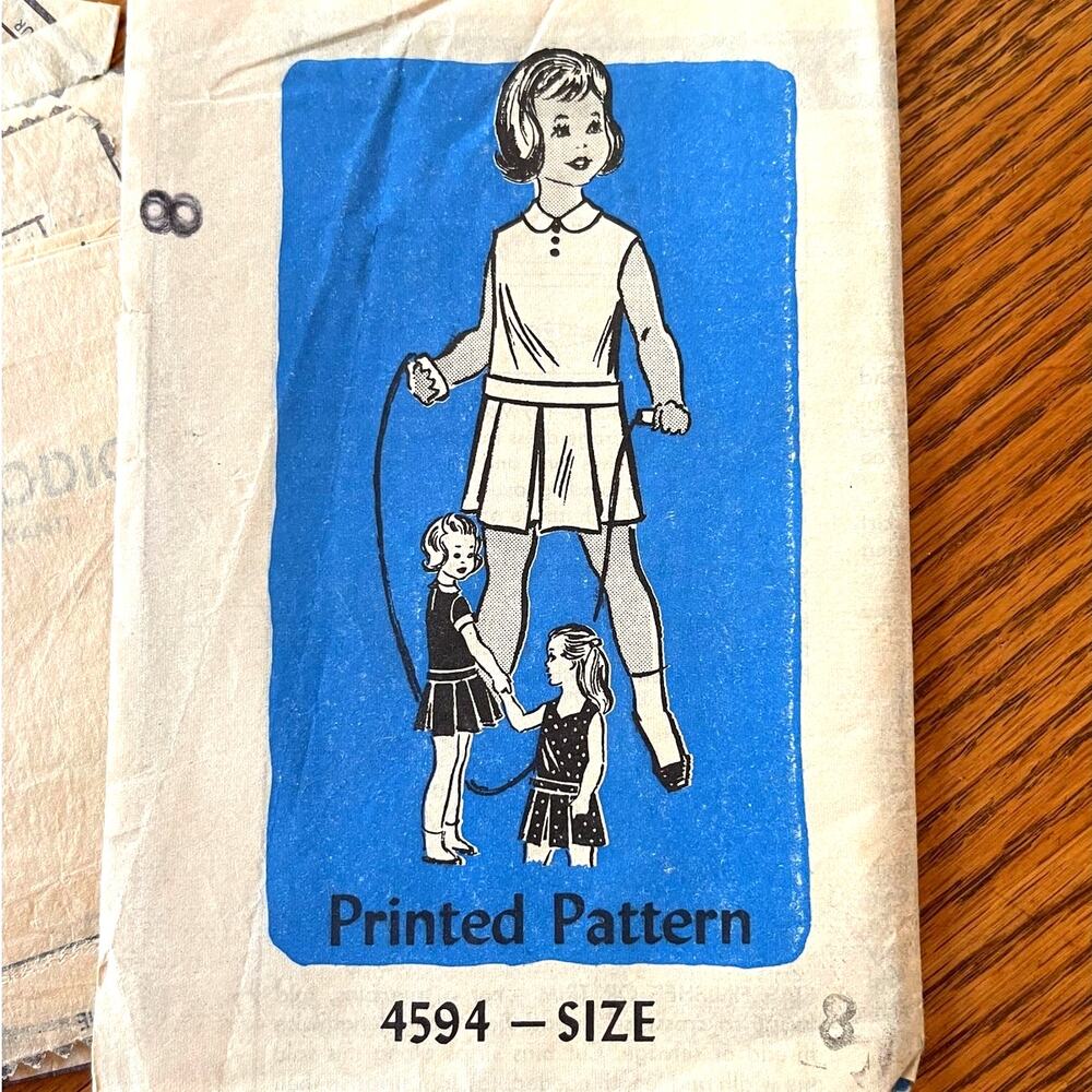 Vintage 1950s Anne Adams 4594 Sewing Pattern Size 8 One Piece Dress COMPLETE